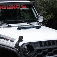 Thumbnail for Go Rhino Xplor Blackout Combo Series Sgl Row LED Light Bar w/Amber (Side/Track Mount) 39.5in. - Blk