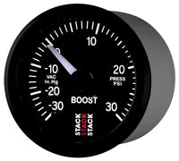 Thumbnail for Autometer Stack 52mm -30INHG to +30 PSI (Incl T-Fitting) Pro Stepper Motor Boost Press Gauge - Black