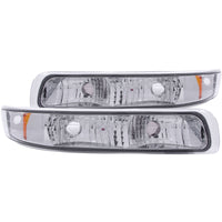 Thumbnail for ANZO 1999-2002 Chevrolet Silverado 1500 Euro Parking Lights Chrome w/ Amber Reflector