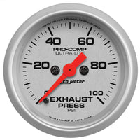 Thumbnail for Autometer Ultra-Lite 2-1/16in 100PSI Exhaust Pressure Digital Stepper Motor Gauge