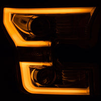 Thumbnail for ANZO 2015-2017 Ford F-150 Projector Headlights w/ Plank Style Switchback Chrome w/ Amber