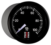 Thumbnail for Autometer Stack 52mm 0-100 PSI 1/8in NPTF Male Pro Stepper Motor Oil Pressure Gauge - Black
