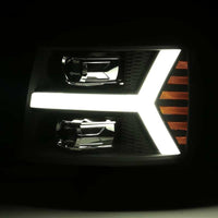 Thumbnail for AlphaRex 07-13 Chevy 1500HD PRO-Series Proj Headlights Plank Style Chrome w/Activ Light/Seq Signal