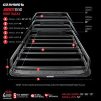 Thumbnail for Go Rhino Universal 65in SRM 600 Basket Style Rack - Textured black