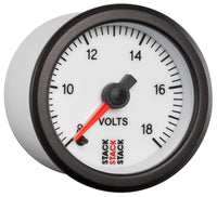 Thumbnail for Autometer Stack 52mm 8-18V Pro Stepper Motor Battery Voltage Gauge - White