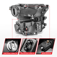 Thumbnail for ANZO 15-17 Ford F-150 LED Projector Headlights - w/ Light Bar Switchback Chrome Housing