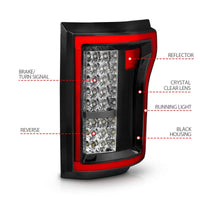 Thumbnail for ANZO 2015-2016 Ford F-150 LED Taillights Red/Clear