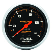 Thumbnail for AutoMeter Gauge Fuel Press 2-5/8in. 15PSI Liquid Filled Mech W/Isolator Pro-Comp