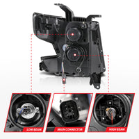 Thumbnail for ANZO 2015-2020 Chevy Tahoe Projector Headlights Plank Style Black w/DRL