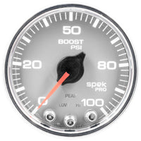 Thumbnail for Autometer Spek-Pro Gauge Boost 2 1/16in 100psi Stepper Motor W/Peak & Warn Slvr/Chrm