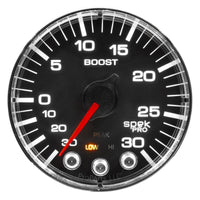 Thumbnail for Autometer Spek-Pro Gauge Vac/Boost 2 1/16in 30Inhg-30psi Stepper Motor W/Peak & Warn Black/Chrome