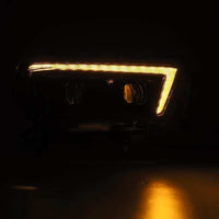 Thumbnail for AlphaRex 10-13 Toyota 4Runner PRO-Series Proj Headlights Plank Style Alpha Blk w/Seq Signal/DRL