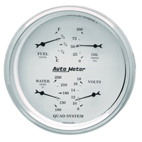 Thumbnail for AutoMeter Gauge Quad 5in. 0 Ohm(e) to 90 Ohm(f)Elec Old Tyme White