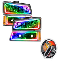 Thumbnail for Oracle Chevrolet Silverado 03-06 Square Halo Kit - ColorSHIFT SEE WARRANTY