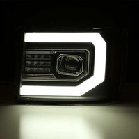 Thumbnail for AlphaRex 07-13 GMC 1500HD PRO-Series Proj Headlights Plank Style Gloss Blk w/Activ Light/Seq Signal
