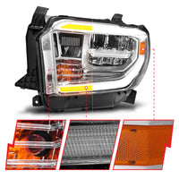 Thumbnail for ANZO 2014-2021 Toyota Tundra LED Crystal Headlights w/ Switchback Chrome Housing w/ DRL