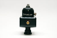 Thumbnail for Fuelab 555 High Pressure Adjustable FPR Blocking 25-65 PSI (1) -8AN In (2) -8AN Out - Black