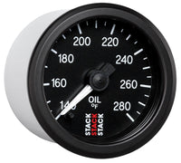 Thumbnail for Autometer Stack 52mm 140-280 Deg F 1/8in NPTF Male Pro Stepper Motor Oil Temp Gauge - Black