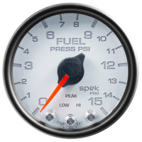 Thumbnail for Autometer Spek-Pro Gauge Fuel Press 2 1/16in 15psi Stepper Motor W/Peak & Warn Wht/Blk