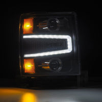 Thumbnail for AlphaRex 04-15 Chevy 1500HD LUXX-Series LED Proj Headlights Black w/Activ Light/Seq Signal