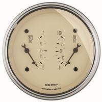 Thumbnail for AutoMeter Antique Beige Oil/Fuel Dual Gauge