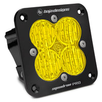 Thumbnail for Baja Designs Squadron Pro Black Wide Cornering Pattern Flush Mount LED Light Pod - Amber