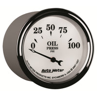 Thumbnail for AutoMeter Gauge Oil Press 2-1/16in. 100PSI Elec Old Tyme White II