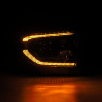 Thumbnail for AlphaRex 14-21 Toyota Tundra LUXX-Series LED Proj Headlights Alpha-Blk w/Actv Light & Seq. Sig + DRL