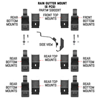Thumbnail for Go Rhino 6pc Rain Gutter Mounting Kit for SRM Rack