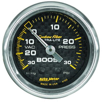 Thumbnail for Autometer Carbon Fiber 52mm 30 PSI Mechanical Boost Gauge