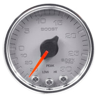 Thumbnail for Autometer Spek-Pro Gauge Vac/Boost 2 1/16in 30Inhg-30psi Stepper Motor W/Peak & WarnSilver/Chrome
