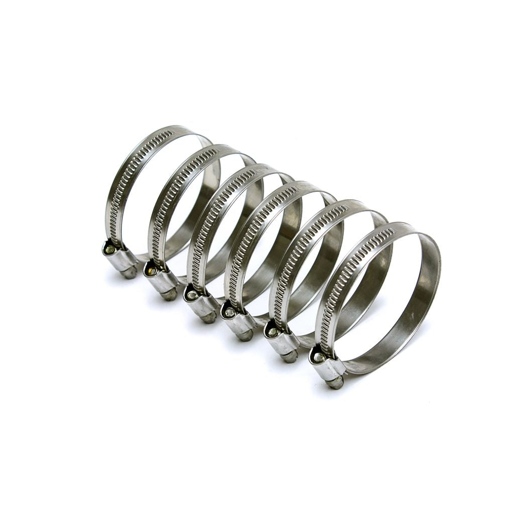 HPS Stainless Steel Embossed Hose Clamps Size 40 6pc Pack 2" - 3" (51mm-76mm)