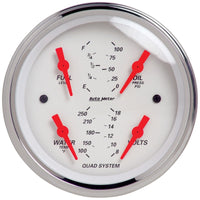 Thumbnail for Autometer Arctic White 3-3/8in Kit Box w/Elec Speedo Elec Oil Press, Water Temp, Volt, Fuel Level