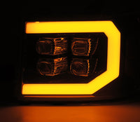 Thumbnail for AlphaRex 07-13 GMC 1500HD NOVA LED Proj Headlights Plank - Jet Black w/Activ Light/Seq Signal/DRL