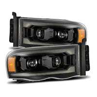 Thumbnail for AlphaRex 02-05 Dodge Ram 1500 PRO-Series Projector Headlights Plank Style Alpha Black w/Seq Signal