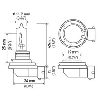 Thumbnail for Hella Optilux H9 12V/100W XB Xenon White Bulb (pair)