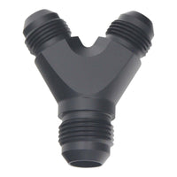 Thumbnail for DeatschWerks 8AN Male Flare to 8AN Male Flare to 10AN Male Flare Y Fitting - Anodized Matte Black
