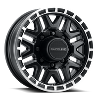 Thumbnail for Raceline 953BM Krank 16x6in / 8x165.1 BP / 0mm Offset / 4.90mm Bore - Black & Machined Wheel