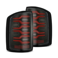 Thumbnail for AlphaRex 14-18 GMC Sierra 1500/2500HD/3500HD LUXX-Series LED Tail Lights Blk/Red w/Actv Lgt Seq. Sig