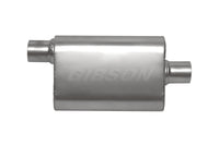 Thumbnail for Gibson CFT Superflow Offset/Center Oval Muffler - 4x9x13in/2in Inlet/2.25in Outlet - Stainless