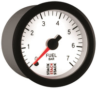 Thumbnail for Autometer Stack 52mm 0-7 Bar M10 Male Pro Stepper Motor Fuel Pressure Gauge - White