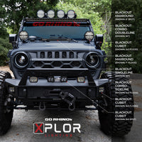 Thumbnail for Go Rhino Xplor Blackout Series Cube LED Sideline Spot Light Kit (Surface Mount) 4x3 - Blk (Pair)