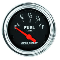 Thumbnail for Autometer Traditional Chrome 52mm Short Sweep 0 Ohm - 90 Ohm Full Electrical Fuel Level Gauge
