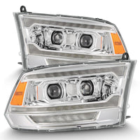 Thumbnail for AlphaRex 09-18 Ram 1500 PRO-Series Proj Headlights Chrome w/ Sequential Signal and Top/Middle DRL