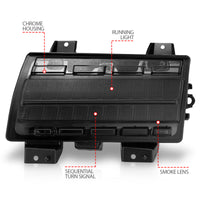 Thumbnail for ANZO Wrangler 18-21/Gladiator 20+ LED Side Marker Lights Smoke w Sequential Signal