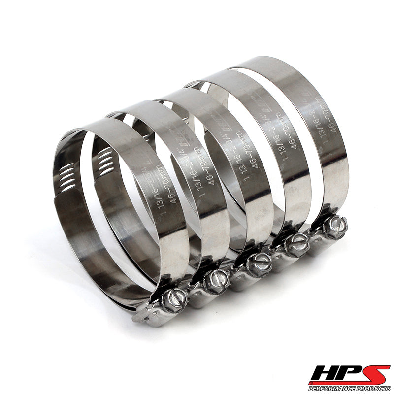 HPS Stainless Steel Worm Gear Liner Clamp Size 72 5pc Pack 4-1/8" - 5" (105mm-127mm)